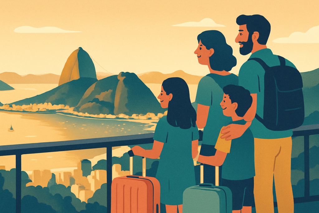 An expat family arriving in Rio de Janeiro